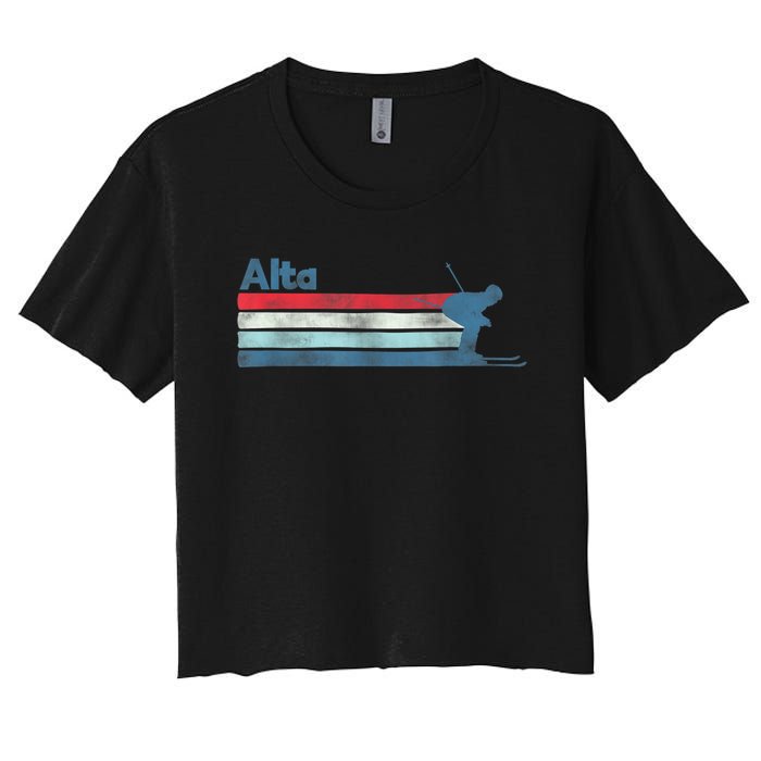 Alta Utah Retro Ski Women's Crop Top Tee