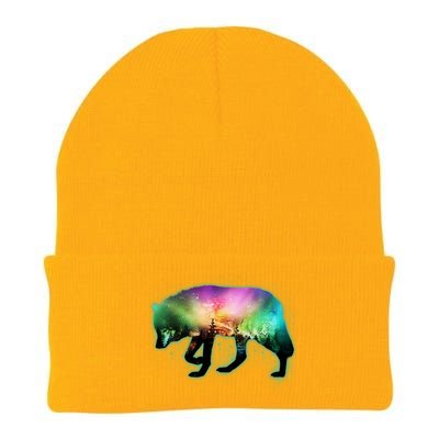 Aurora Borealis Wolf Wilderness Knit Cap Winter Beanie