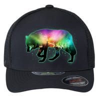 Aurora Borealis Wolf Wilderness Flexfit Unipanel Trucker Cap