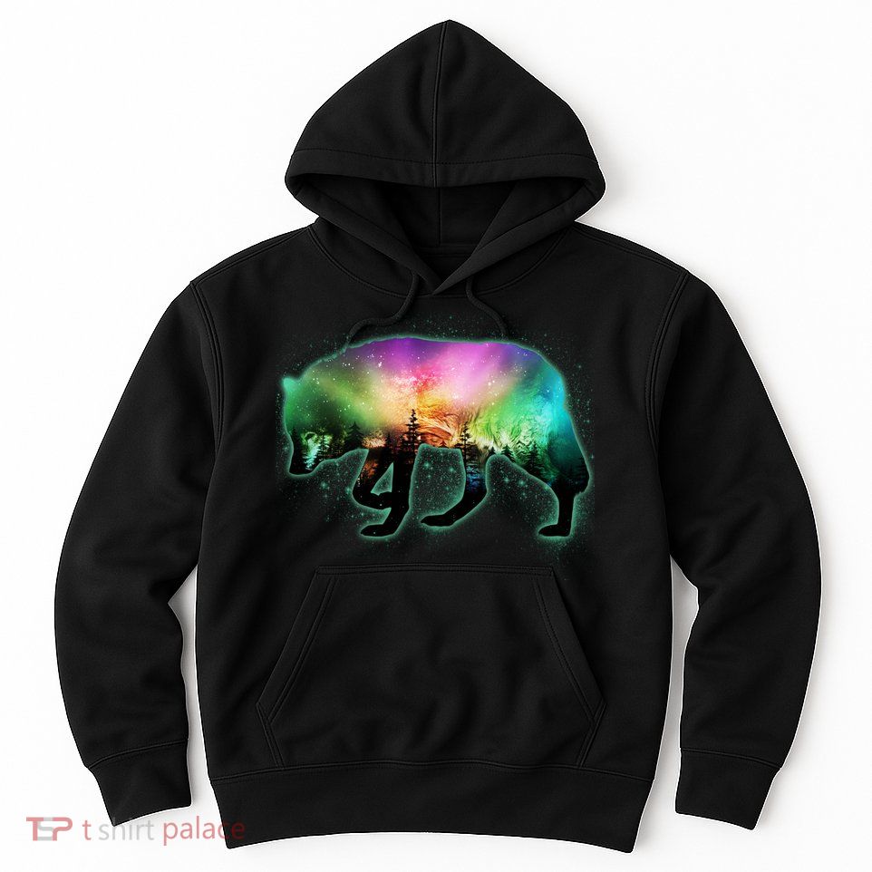 Aurora Borealis Wolf Wilderness Hoodie