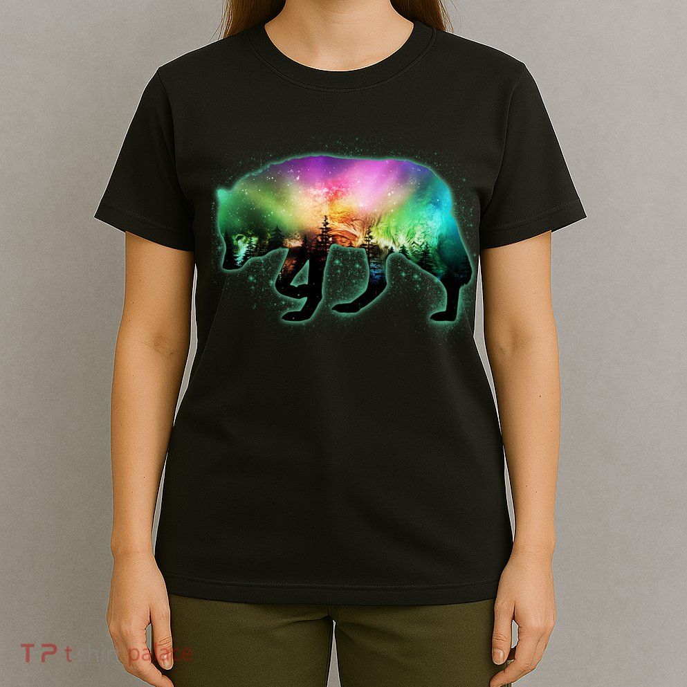 Aurora Borealis Wolf Wilderness T-Shirt