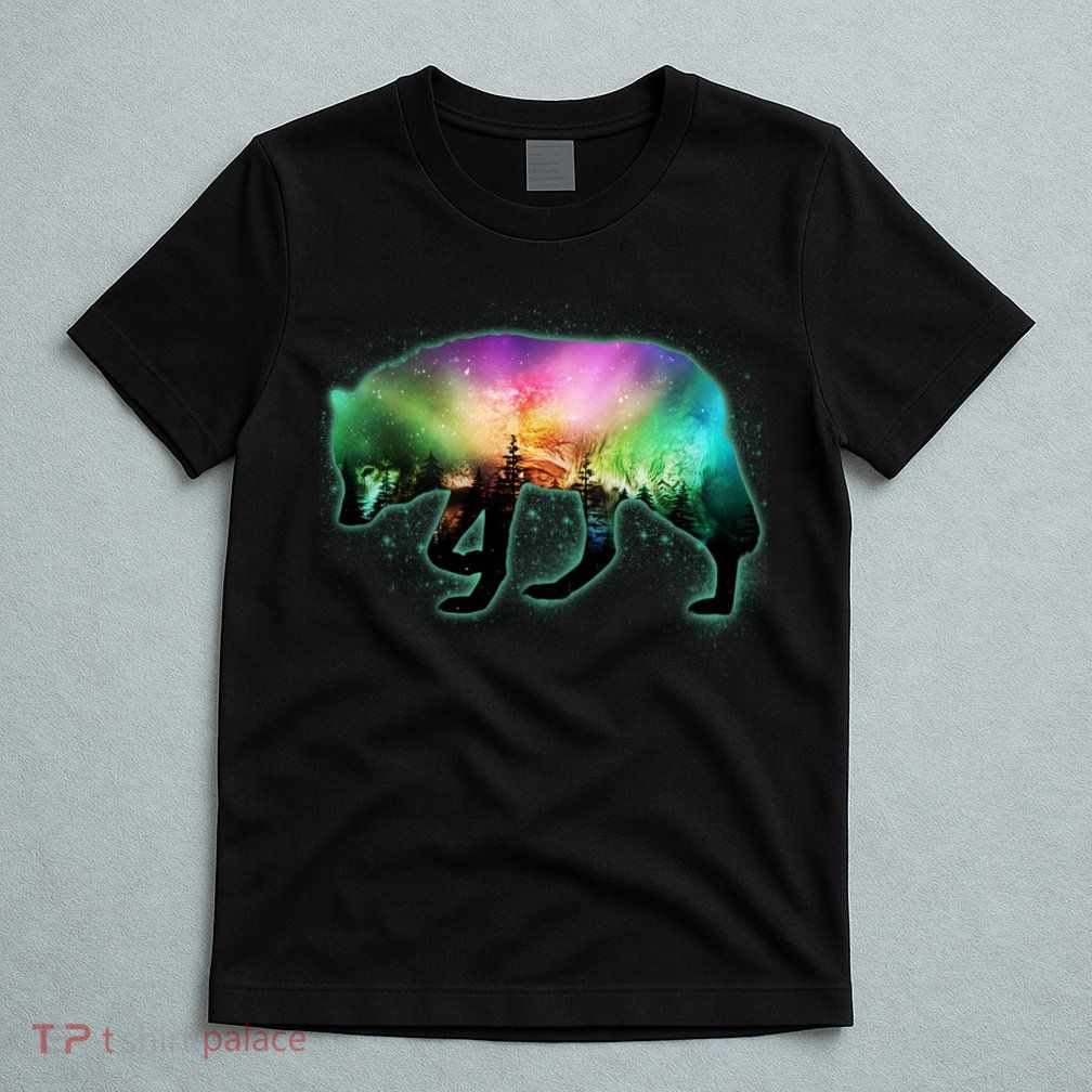 Aurora Borealis Wolf Wilderness T-Shirt