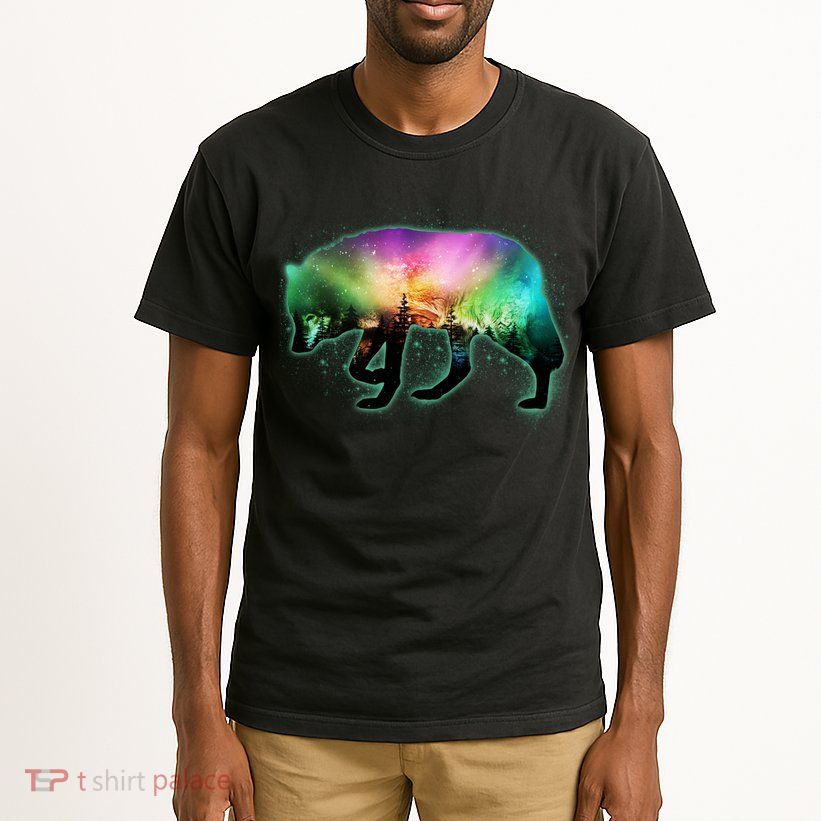 Aurora Borealis Wolf Wilderness Tall T-Shirt