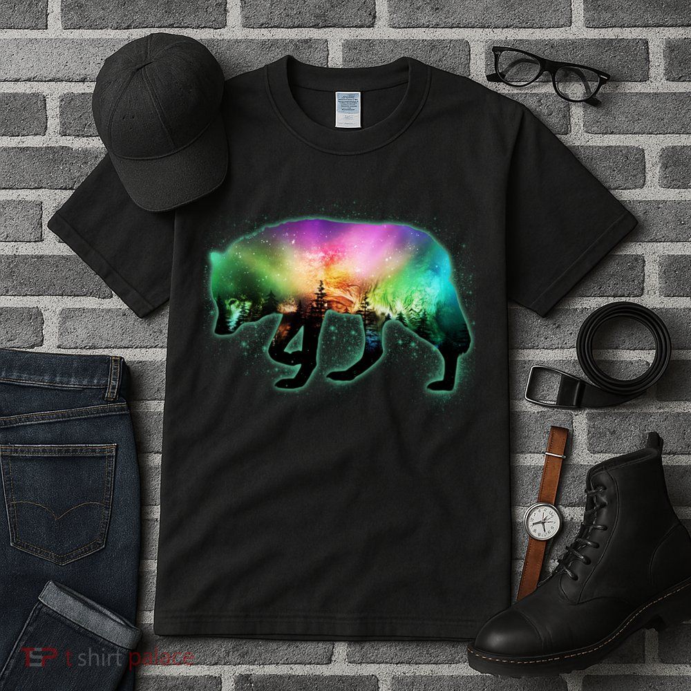 Aurora Borealis Wolf Wilderness Tall T-Shirt