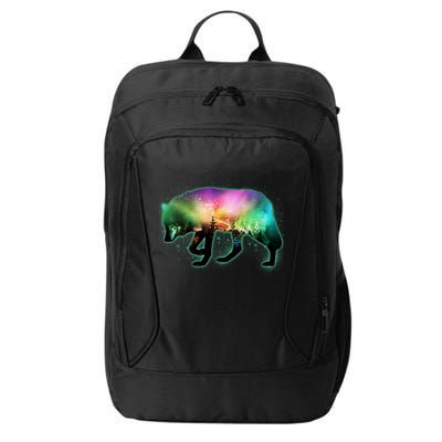 Aurora Borealis Wolf Wilderness City Backpack