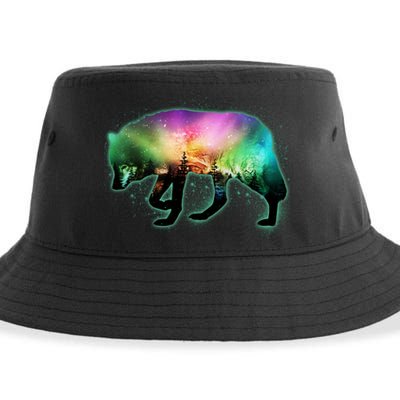 Aurora Borealis Wolf Wilderness Sustainable Bucket Hat