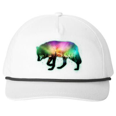 Aurora Borealis Wolf Wilderness Snapback Five-Panel Rope Hat