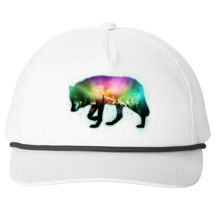 Aurora Borealis Wolf Wilderness Snapback Five-Panel Rope Hat