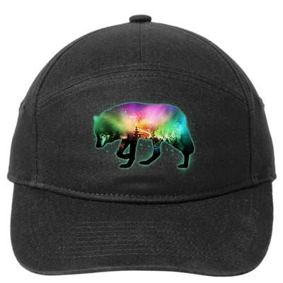 Aurora Borealis Wolf Wilderness 7-Panel Snapback Hat