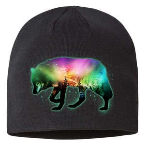 Aurora Borealis Wolf Wilderness Sustainable Beanie