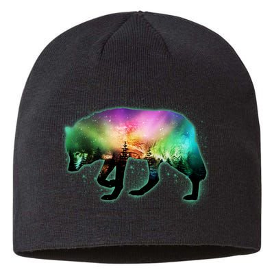 Aurora Borealis Wolf Wilderness Sustainable Beanie