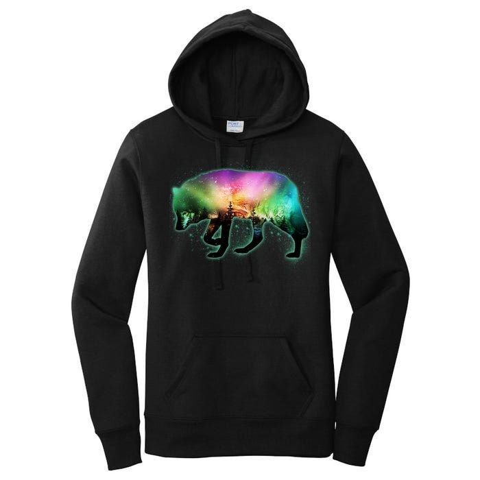 Aurora Borealis Wolf Wilderness Women's Pullover Hoodie