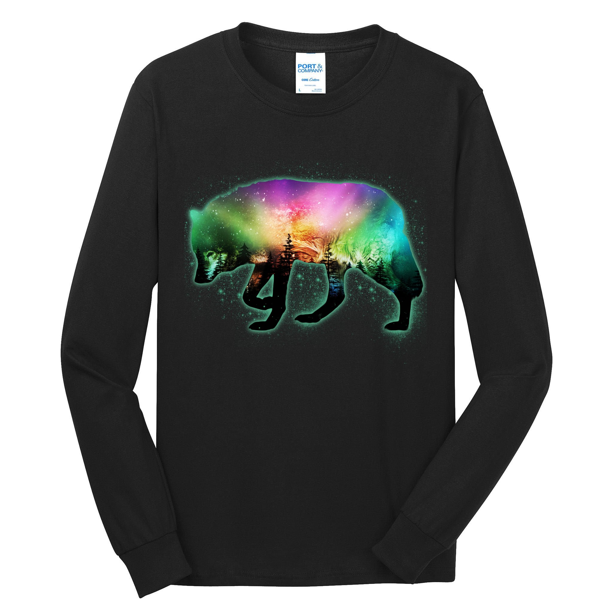 Aurora Borealis Wolf Wilderness Tall Long Sleeve T-Shirt