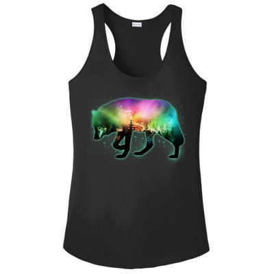 Aurora Borealis Wolf Wilderness Ladies PosiCharge Competitor Racerback Tank