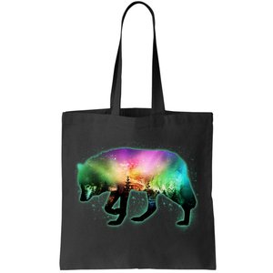 Aurora Borealis Wolf Wilderness Tote Bag