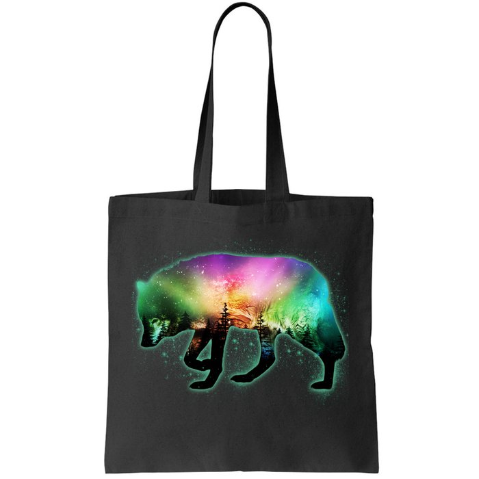 Aurora Borealis Wolf Wilderness Tote Bag