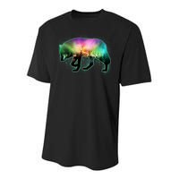 Aurora Borealis Wolf Wilderness Youth Performance Sprint T-Shirt