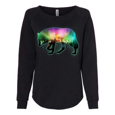 Aurora Borealis Wolf Wilderness Womens California Wash Sweatshirt