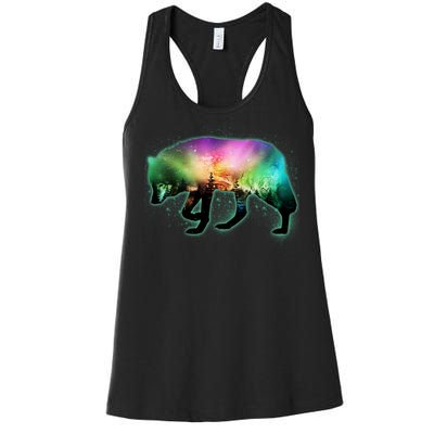 Aurora Borealis Wolf Wilderness Women's Racerback Tank