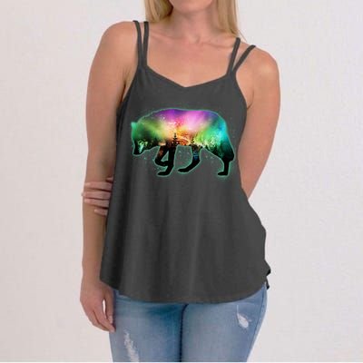 Aurora Borealis Wolf Wilderness Women's Strappy Tank