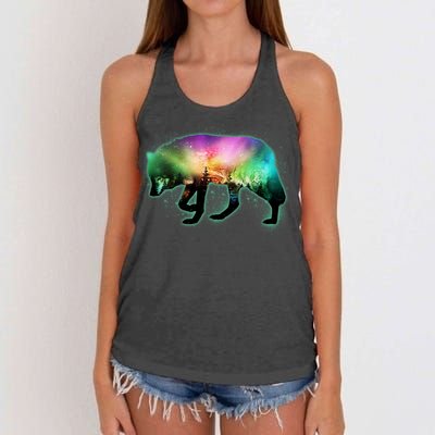 Aurora Borealis Wolf Wilderness Women's Knotted Racerback Tank