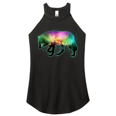 Aurora Borealis Wolf Wilderness Women's Perfect Tri Rocker Tank