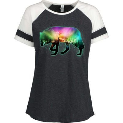 Aurora Borealis Wolf Wilderness Enza Ladies Jersey Colorblock Tee