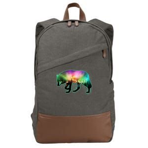 Aurora Borealis Wolf Wilderness Cotton Canvas Backpack