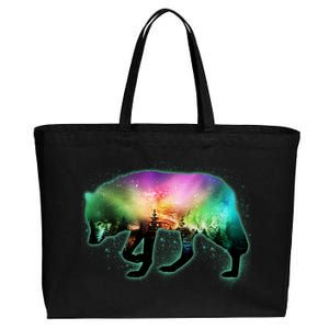 Aurora Borealis Wolf Wilderness Cotton Canvas Jumbo Tote