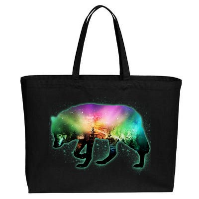 Aurora Borealis Wolf Wilderness Cotton Canvas Jumbo Tote