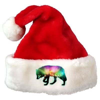 Aurora Borealis Wolf Wilderness Premium Christmas Santa Hat