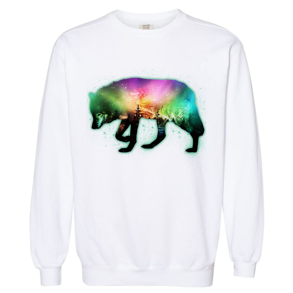 Aurora Borealis Wolf Wilderness Garment-Dyed Sweatshirt