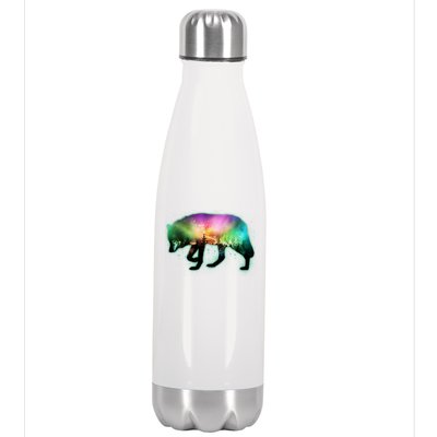 Aurora Borealis Wolf Wilderness Stainless Steel Insulated Water Bottle