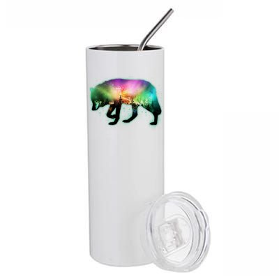 Aurora Borealis Wolf Wilderness Stainless Steel Tumbler