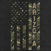 Arizona United States Distressed Camo W Us Flag 7 Panel Mesh Trucker Snapback Hat
