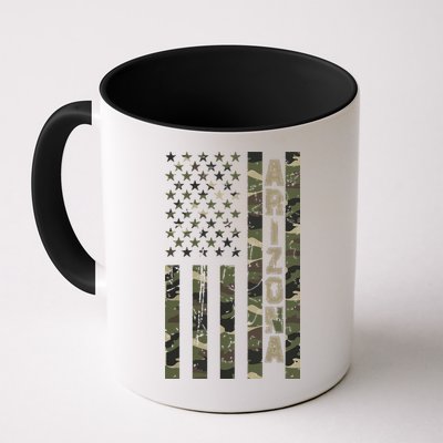 Arizona United States Distressed Camo W Us Flag Mug