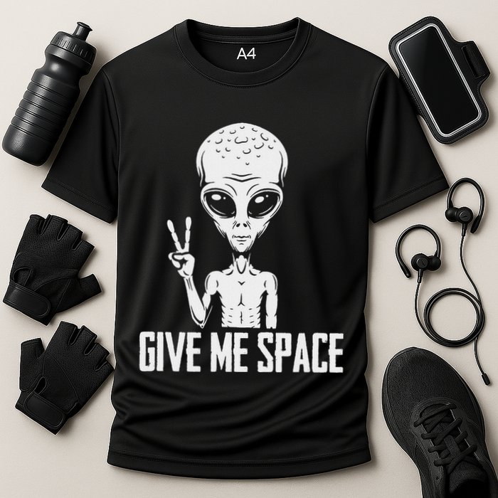 Alien Ufo Space Ship Extraterrestrial Give Me Space Cooling Performance Crew T-Shirt