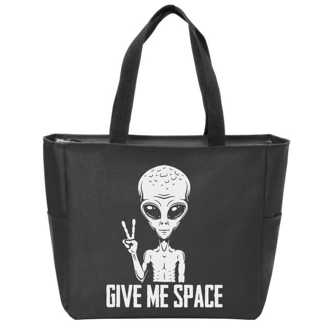 Alien Ufo Space Ship Extraterrestrial Give Me Space Zip Tote Bag