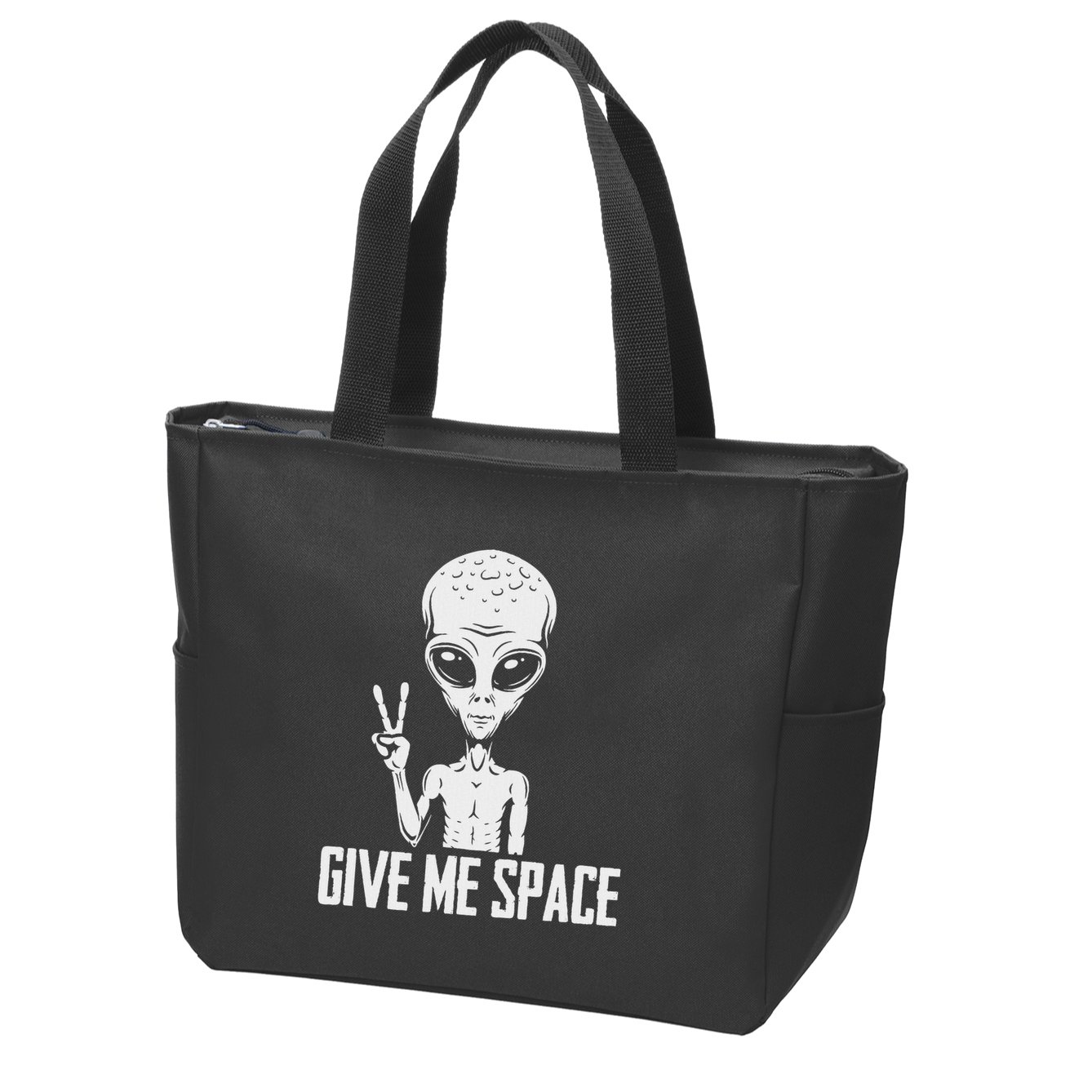 Alien Ufo Space Ship Extraterrestrial Give Me Space Zip Tote Bag
