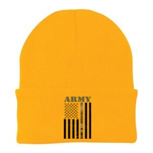 Army United States Thin Camo Line Flag Front And Back Knit Cap Winter Beanie