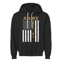 Army United States Thin Camo Line Flag Front And Back Garment-Dyed Fleece Hoodie