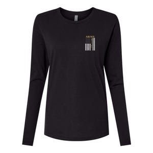 Army United States Thin Camo Line Flag Front And Back Womens Cotton Relaxed Long Sleeve T-Shirt