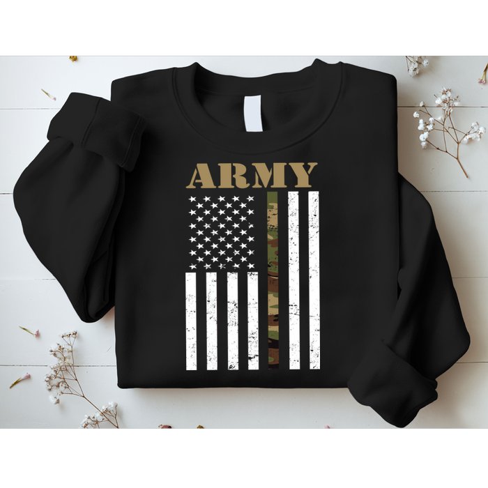 Army United States Thin Camo Line Flag Front And Back Sweatshirt