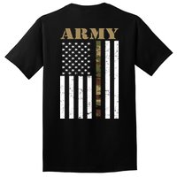Army United States Thin Camo Line Flag Front And Back Tall T-Shirt