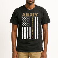 Army United States Thin Camo Line Flag Front And Back Tall T-Shirt