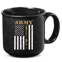 Army United States Thin Camo Line Flag Front And Back 15oz Campfire Ceramic Mug
