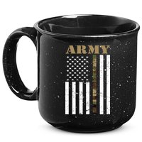 Army United States Thin Camo Line Flag Front And Back 15oz Campfire Ceramic Mug