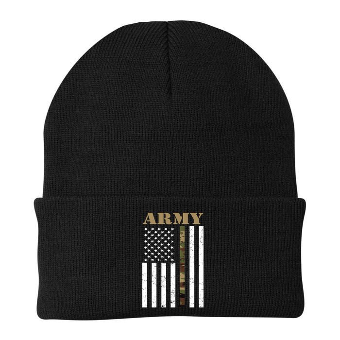 Army United States Thin Camo Line Flag Front And Back Beanie