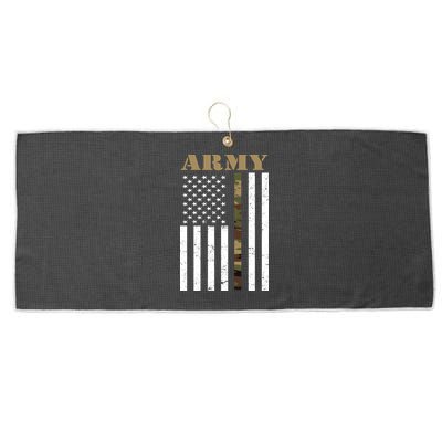 Army United States Thin Camo Line Flag Front And Back Large Microfiber Waffle Golf Towel