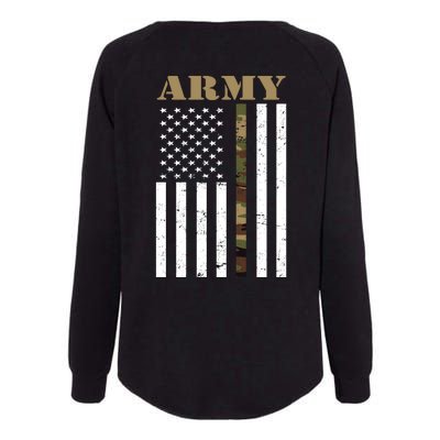 Army United States Thin Camo Line Flag Front And Back Womens California Wash Sweatshirt